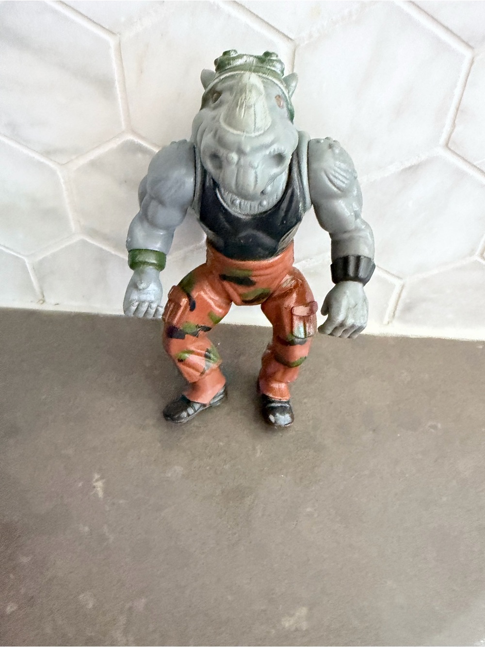 Vintage rare 1998 Rocksteady TMMT action figure teenage mutant ninja turtles